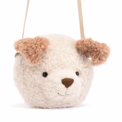 Jellycat Little Pup Plush Bag  7.5 inches | Crossbody and Shoulder Purse | Fun and Unique Handbag