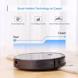 Robotic Vacuum, Bagotte Robot Vacuum Cleaner, 2000Pa Strong Suction Robot Vacuum Mop, 2.7in Super-Thin, Boundary Strips Included, Smart Self-Charging,
