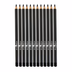 Italia Deluxe 12 pcs Eyeliner Pencil  Ultra Fine  Creamy  High-pigmented  Long-lasting + 3 pair Hydrogel Eye Patch for Lash Extensions (Blac