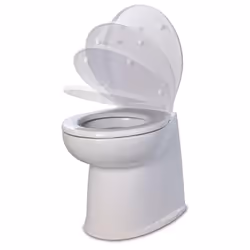 Jabsco Deluxe Flush Marine Toilet 17 Vertical Solenoid 24V Soft Close 580403024 Deluxe Flush Marine Toilet 17 Vertica