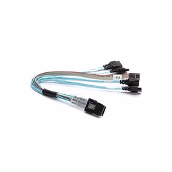 Supermicro IPASS -> 4 SATA Cable, 23-cm, 0.23 m, Blue