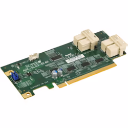 Supermicro AOC-SLG3-4E4R, PCIe, SAS, Low-profile, PCIe 3.0, Green, 12.8 Gbit/s