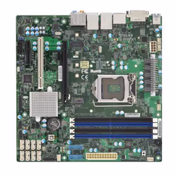 Supermicro X11SAE-M, Intel, LGA 1151 (Socket H4), Intel® Core™ i3, Intel® Core™ i5, Intel® Core™ i7, E3-1200, DDR4-SDRAM, 64 ...