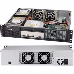 Supermicro SuperChassis 523L-505B, 2U, Server, Black, ATX, Activity, HDD, Power, Power fail, System, 500 W