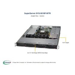Supermicro SuperServer 5019P-WTR Intel C622 LGA 3647 (Socket P) Rack (1U) Black