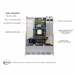 Supermicro SYS-110P-WTR server Rack (1U) Intel® Xeon® 3000 Sequence DDR4-SDRAM 750 W