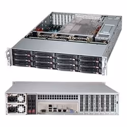 Supermicro CSE-826BAC12-R1K23LPB, Rack, Server, Black, ATX, EATX, 2U, Fan fail, HDD, Network, Power