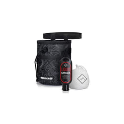 SURVIVOR Chalk Bag + Refillable Chalk Ball + Liquid Chalk - Black Chalk Bag for Rock Climbing with Hand Chalk - Rock Climbing Chalk Bag for Bouldering