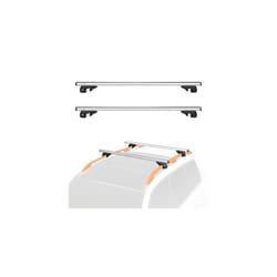 Amazon Basics Cross Rail Roof Rack, 132 cm, Fits up to 117 cm Spans between Raised Side Rails with Gap, Pack of 2, Black/Silver