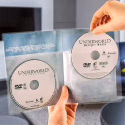 Tarifold DJOIS DVD Sleeves - Durable DVD Storage & Protection - 120 Micron Orange Peel Polypropylene - 50 Sleeves - 100 Unit Capacity Space for Cover/