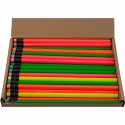Round Pencils (Full Size Pencil with #2 Lead Available in a Variety of Colors) (Tested Non Toxic) (Latex Free Eraser) (Assort ...