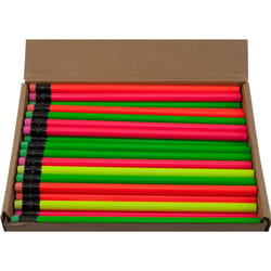 Round Pencils (Full Size Pencil with #2 Lead Available in a Variety of Colors) (Tested Non Toxic) (Latex Free Eraser) (Assortment (Neon Gree