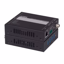ATEN UCE33100, Network transmitter & receiver, 100 m, Cat6a, Black, Metal, 2.64 W