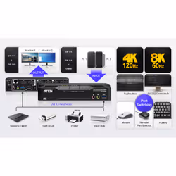 ATEN 2-Port USB 3.0 8K DisplayPort Dual-Display KVMP™ Switch (Cables included) - Additional view 5