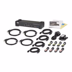 ATEN 4-Port USB 3.1 Gen 1 4K DisplayPort 1.2 KVMP™ Switch with Audio (KVM cables included) - Additional view 4
