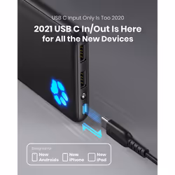 INIU Power Bank, Slimmest & Lightest USB C Triple 3A High-Speed 10000mAh Portable Charger, Flashlight Powerbank Battery Pack for iPhone Samsung Xiaomi