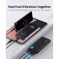 INIU Power Bank, Slimmest & Lightest USB C Triple 3A High-Speed 10000mAh Portable Charger, Flashlight Powerbank Battery Pack for iPhone Samsung Xiaomi