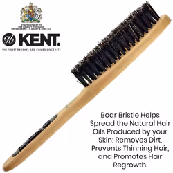 Kent Natural Shine Narrow Grooming Pure Bristle Brush
