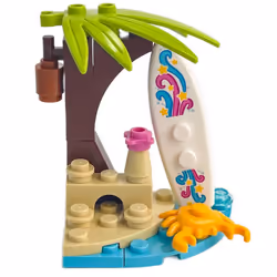LEGO Friends Accessory Set: Happy Beach with Surfboard and Crab (17 pcs)