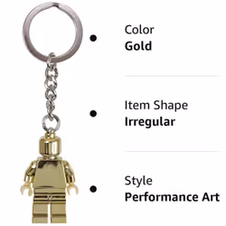 LEGO Classic Limited Edition Mini Figure Keychain #852688 Golden Minifigure
