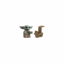 LEGO Star Wars: The Child - Grogu - Baby Yoda Minifigure with Carrier/Backpack - Very Small (Less Than 1 inch Tall)  Clear