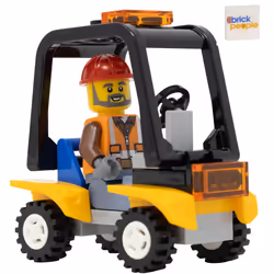 LEGO City: Airport Construction Worker Minifigure with Service Car