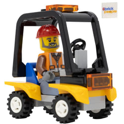 LEGO City: Airport Construction Worker Minifigure with Service Car