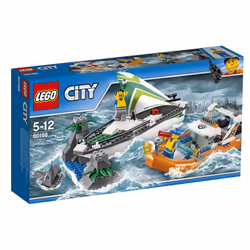LEGO City 60168 Sailboat Rescue Building Toy With Boats That Really Float. Includes: Coast Guard Rescue Boat Sailboat Rock ...