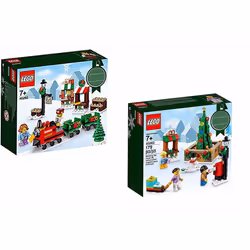 2 Christmas Sets: Lego 40262 Christmas Train Ride & 40263 Christmas Town Square