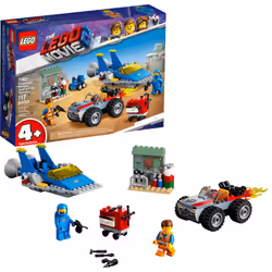 LEGO The Movie 2 Emmet and Bennys Build and Fix Workshop; 70821 Action Car and Spaceship Play Transportation Building Kit for ...