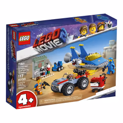 LEGO The Movie 2 Emmet and Bennys Build and Fix Workshop; 70821 Action Car and Spaceship Play Transportation Building Kit for Kids (117 Pieces)