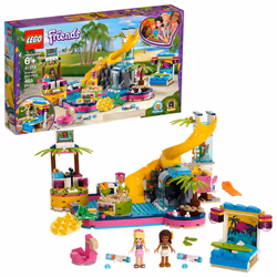 LEGO Friends Andrea's Pool Party 41374 Toy Pool Building Set with Andrea and Stephanie Mini Dolls for Pretend Play Includes ...