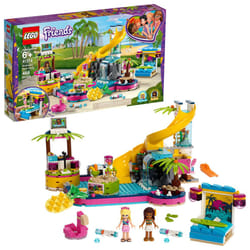 LEGO Friends Andrea's Pool Party 41374 Toy Pool Building Set with Andrea and Stephanie Mini Dolls for Pretend Play  Includes Toy Juice Bar and Wave Ma