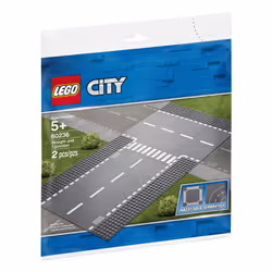 LEGO City Straight and T Junction 60236 Building Kit (2 Pieces)
