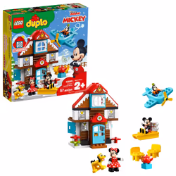 LEGO DUPLO Disney Mickey's Vacation House 10889 Toy House Building Set for Toddlers with Minnie Mouse  Goofy  Pluto and Micke ...