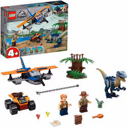 LEGO Jurassic World Velociraptor: Biplane Rescue Mission 75942  Dinosaur Toy for Preschool Kids  Featuring a Buildable Plane Toy  Posable Velociraptor
