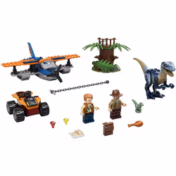LEGO Jurassic World Velociraptor: Biplane Rescue Mission 75942  Dinosaur Toy for Preschool Kids  Featuring a Buildable Plane Toy  Posable Velociraptor