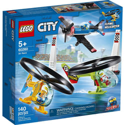 LEGO City Air Race 60260 Flying Helicopter Toy  Features 2 Ripcord Helicopters  Stunt Plane Aircraft Toy  2 Pylons  Plus Rivera  Xtreme and Vitarush P