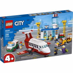 LEGO City Central Airport 60261 Building Toy  with Passenger Charter Plane  Airport Building  Fuel Tanker  Baggage Truck  Car ...