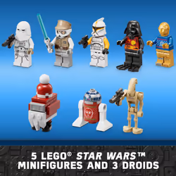 LEGO Star Wars 2022 Advent Calendar 75340 Building Toy Set for Kids  Boys and Girls  Ages 6+  8 Characters and 16 Mini Builds (329 Pieces)