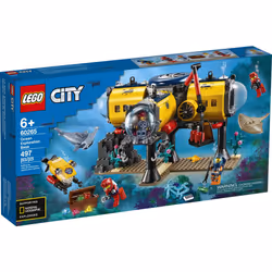 LEGO City Ocean Exploration Base Playset 60265  with Submarine  Underwater Drone  Diver  Sub Pilot  Scientist and 2 Diver Minifigures  Plus Stingray a