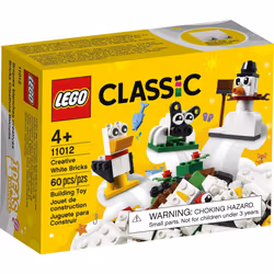 LEGO Classic Creative White Bricks 11012 Building Kit; Toy Building Set for Creative Play with 3 Build Ideas  Including a Snowman  Sheep and Seagull;