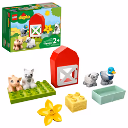 LEGO DUPLO Town Farm Animal Care 10949 Toy for Toddlers  Girls and Boys 2 Plus Years Old with Duck  Pig  Sheep & Cat Figures  ...