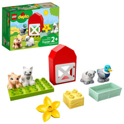 LEGO DUPLO Town Farm Animal Care 10949 Toy for Toddlers  Girls and Boys 2 Plus Years Old with Duck  Pig  Sheep & Cat Figures  Early Development Toys