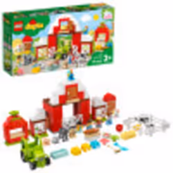 LEGO DUPLO Town Barn  Tractor & Farm Animal Care 10952 Playset with People Figures and Cute Pony  Pig  Dog  Sheep  Cow  Calf  ...