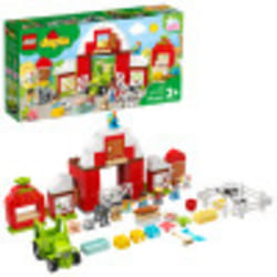 LEGO DUPLO Town Barn  Tractor & Farm Animal Care 10952 Playset with People Figures and Cute Pony  Pig  Dog  Sheep  Cow  Calf  Rooster and Chicken Toys