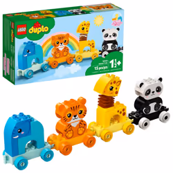 LEGO DUPLO My First Animal Train 10955 Toys for Toddlers and Kids 1.5-3 Years Old with Elephant Tiger Panda and Giraffe Fi ...