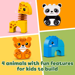 LEGO DUPLO My First Animal Train 10955  Toys for Toddlers and Kids 1.5-3 Years Old with Elephant  Tiger  Panda and Giraffe Figures  Learning Toy