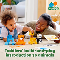 LEGO DUPLO My First Animal Train 10955  Toys for Toddlers and Kids 1.5-3 Years Old with Elephant  Tiger  Panda and Giraffe Figures  Learning Toy - Additional view 4