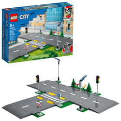LEGO City Road Plates 60304 - Building Toy Set  Featuring Traffic Lights  Trees  Glow in The Dark Bricks  Combine City Series Sets  Great Gift for Kid